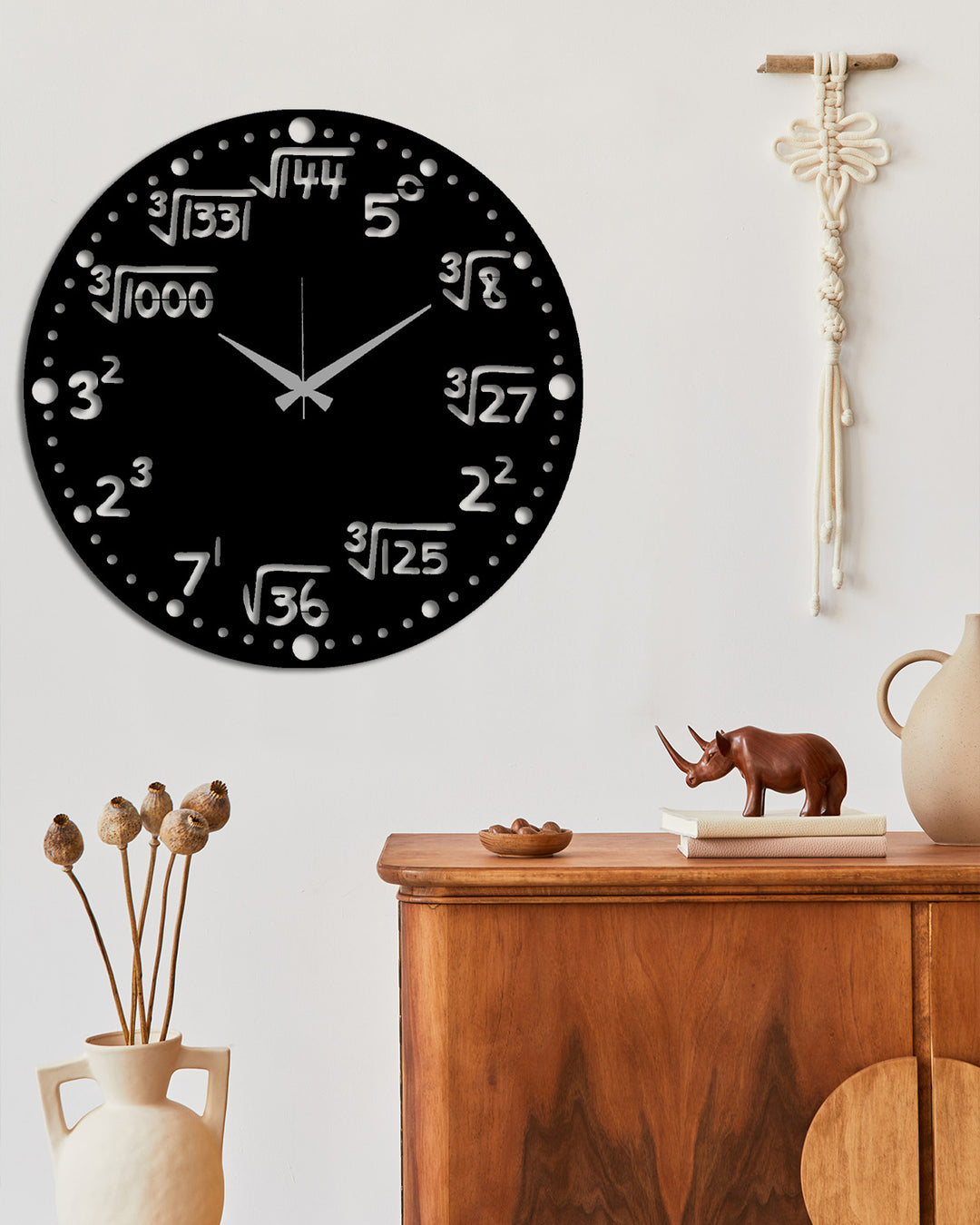 Theorem Logic Siyah Metal Duvar Saati - Matematik Formüllü Tasarım