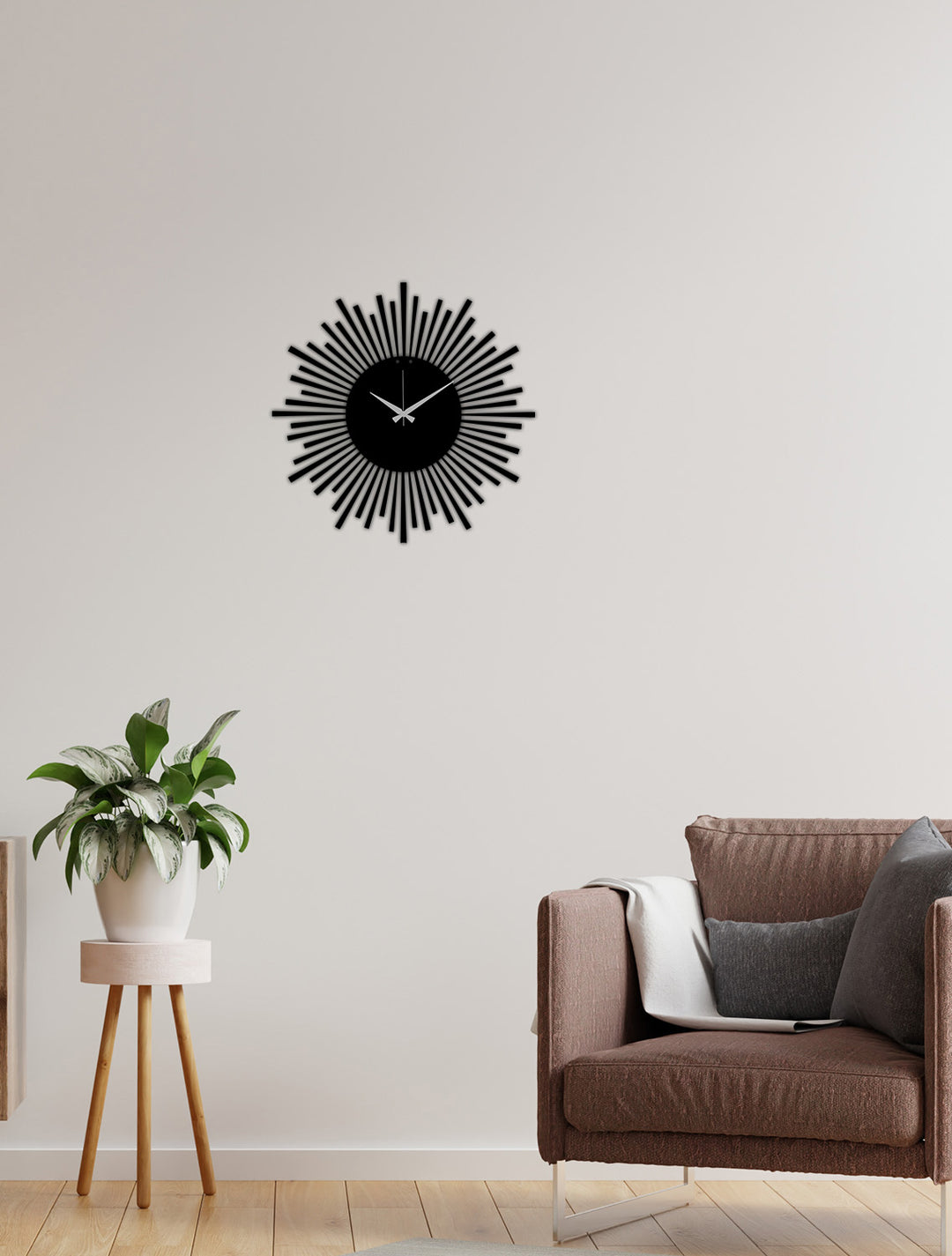 Velocita Abstract Siyah Metal Duvar Saati - Modern Soyut Tasarım