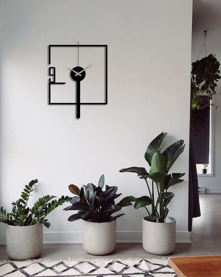 Vortex Harmony Siyah Metal Duvar Saati - Modern Dairesel Tasarım