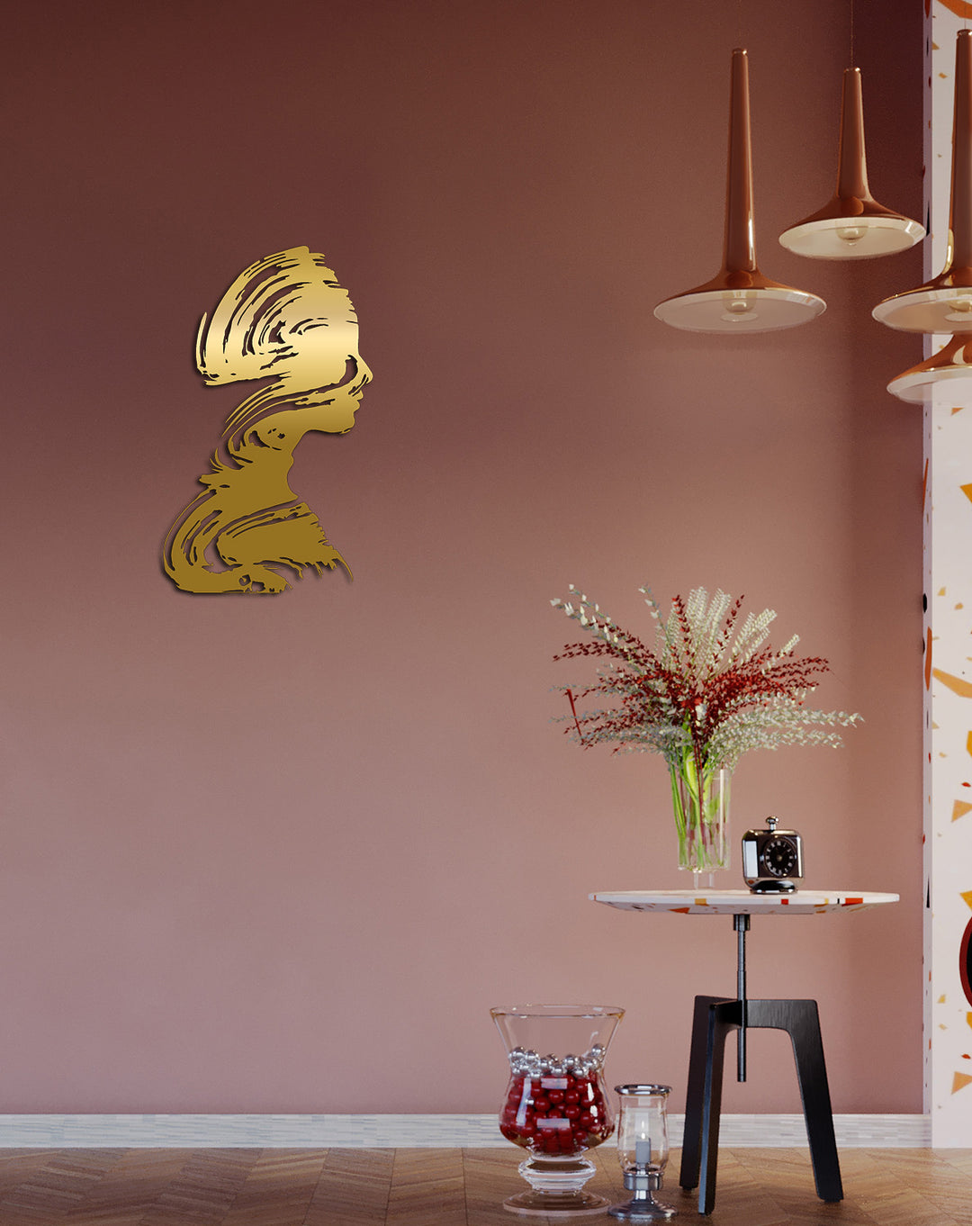 200°C ısıl mühürlü, Zero VOC sertifikalı sağlıklı Artroya Altın metal duvar dekoru işçiliği.