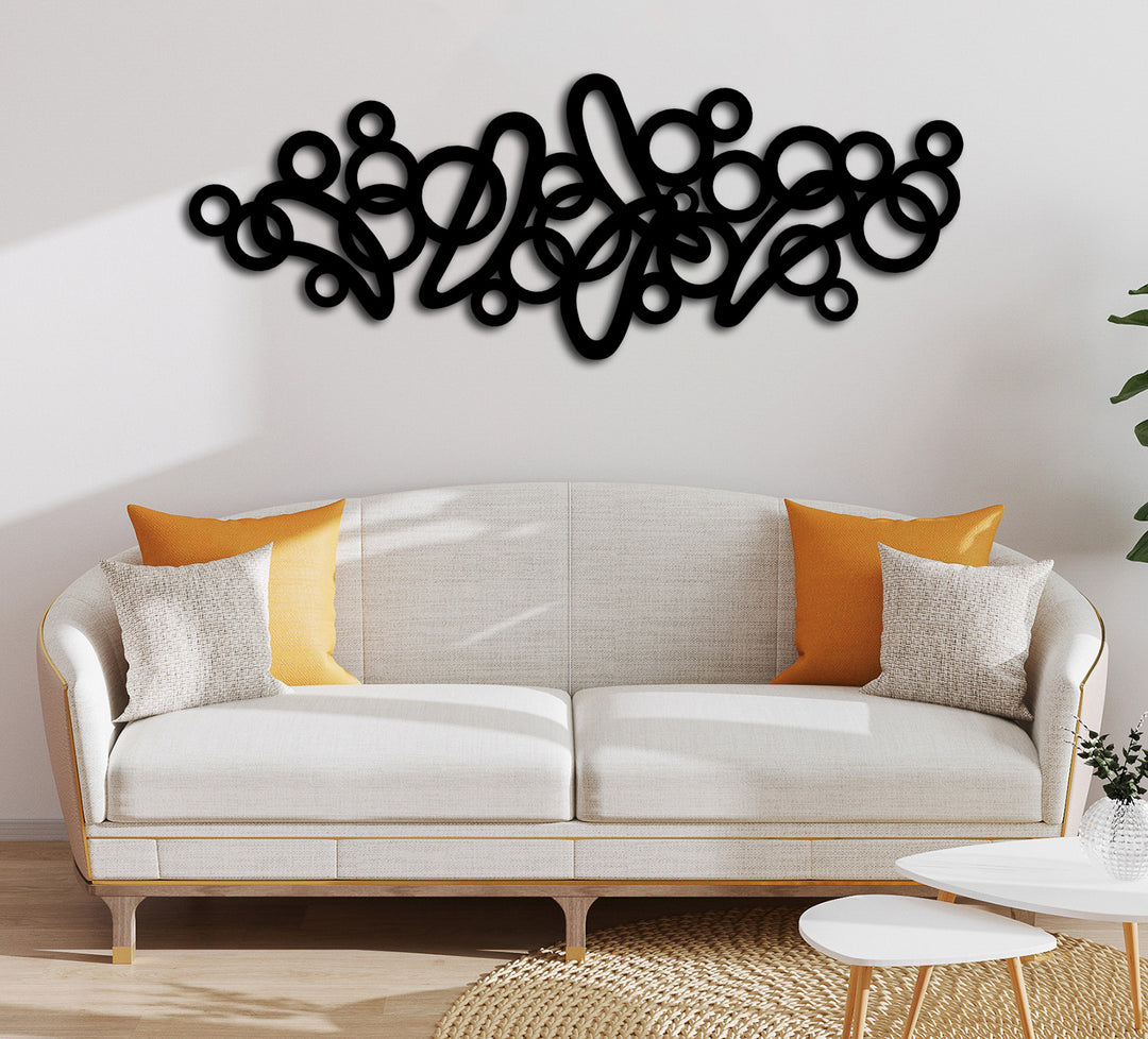 Sphera İç İçe Geçmiş Baloncuklar Modern Metal Duvar Panosu