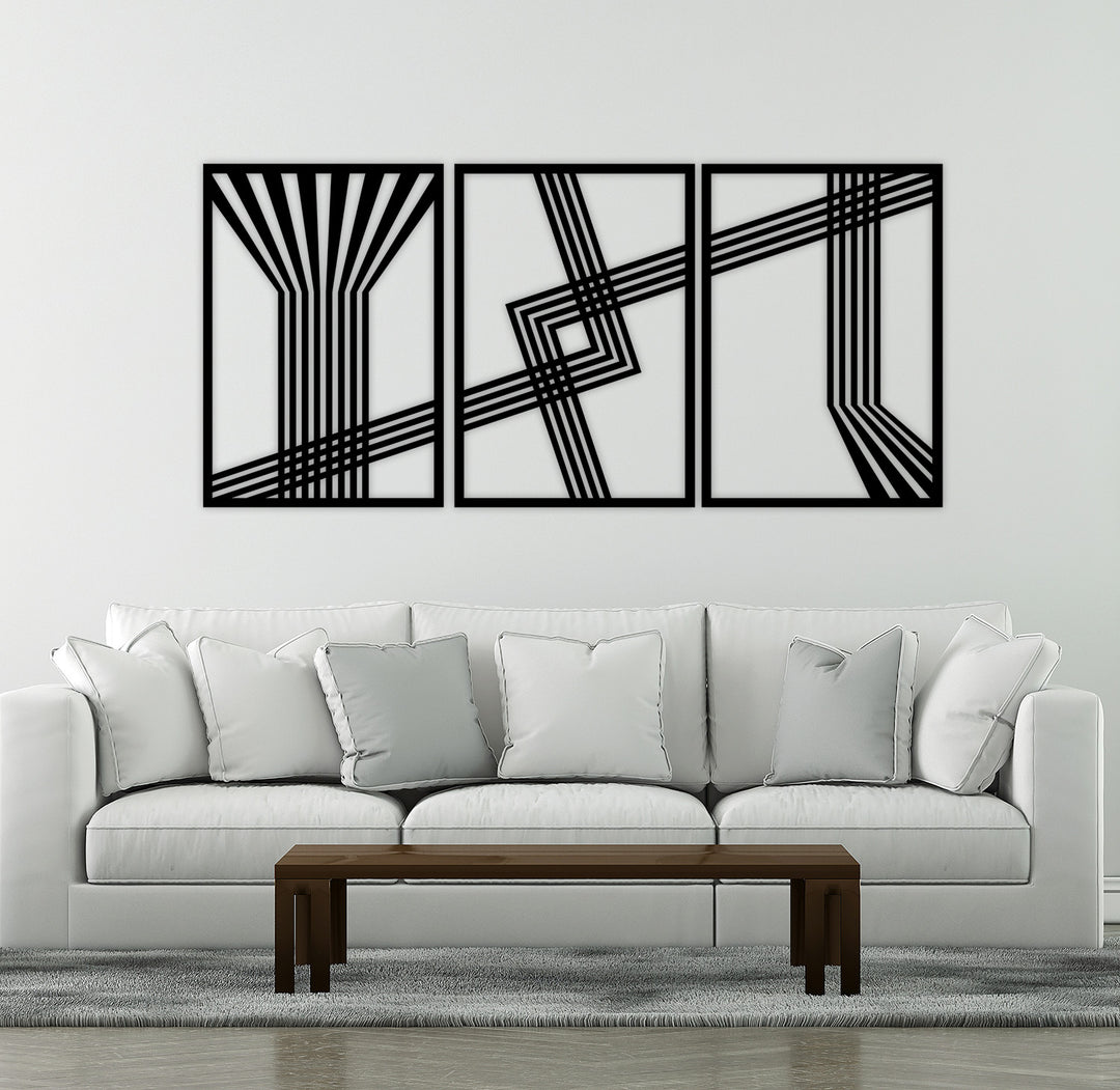 Struktura Art Deco Modern Duvar Panosu - Geometrik Metal Tablo