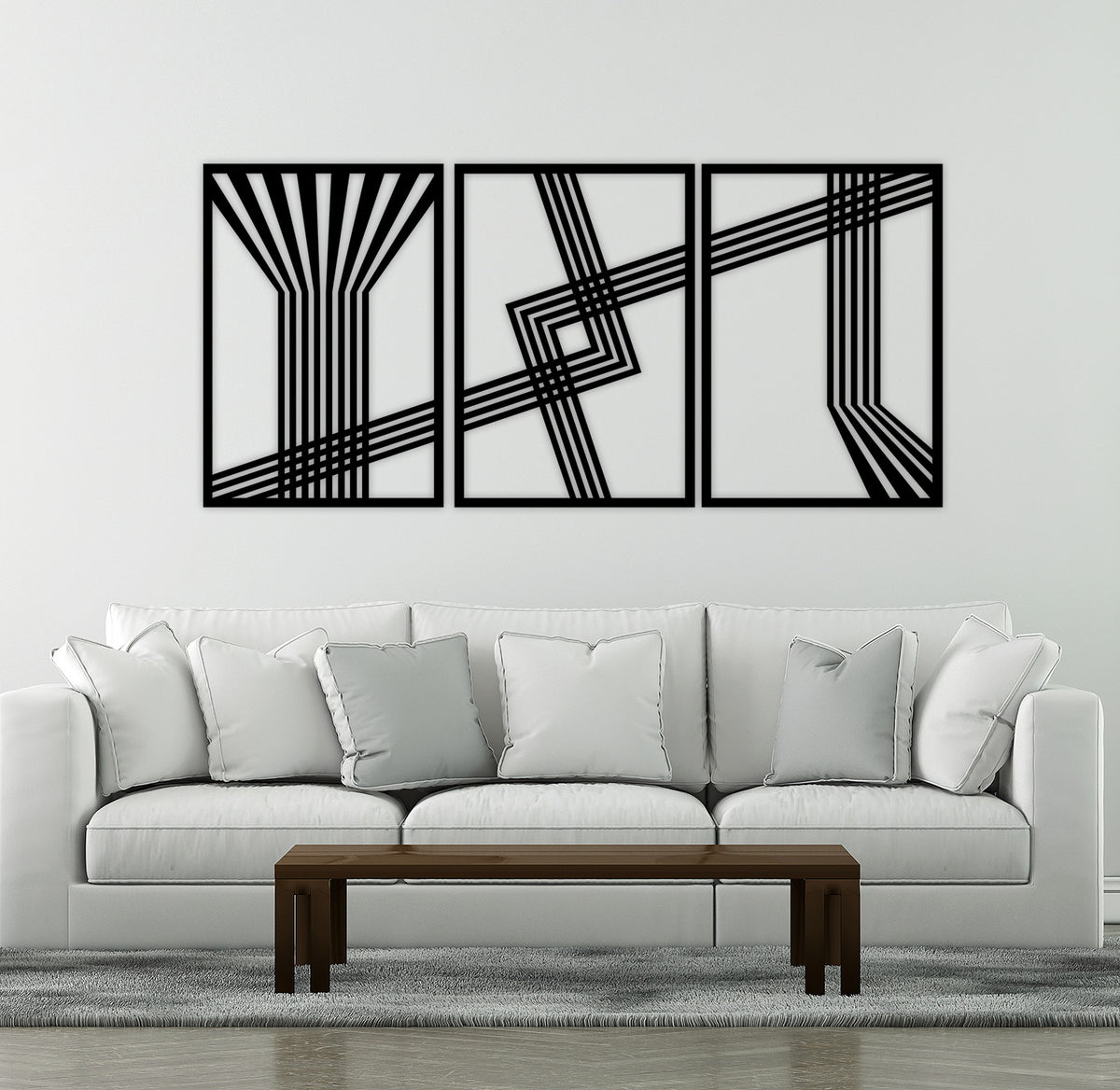 Struktura Art Deco Modern Duvar Panosu - Geometrik Metal Tablo