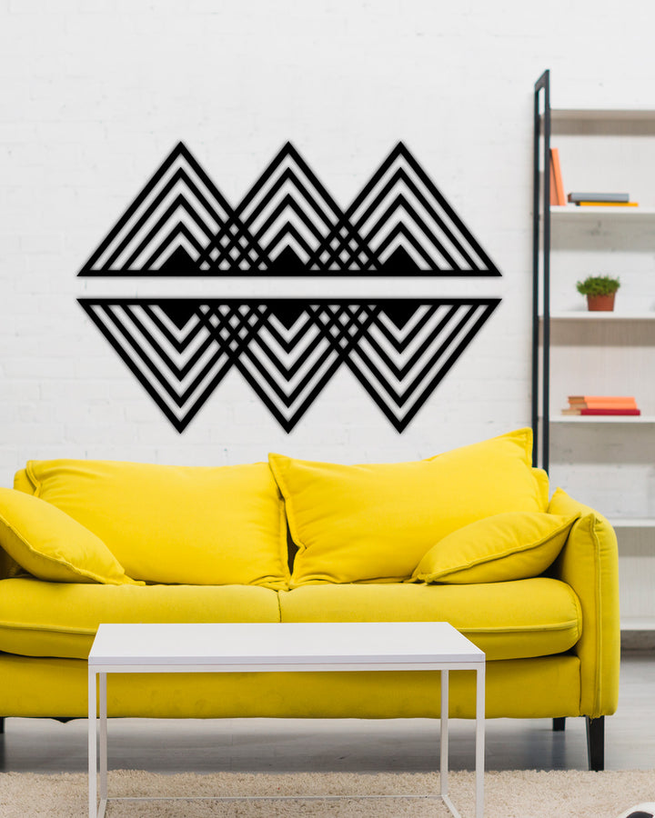 Summit Peaks 2 Parçalı Minimalist Dağ Silueti Metal Tablo Seti