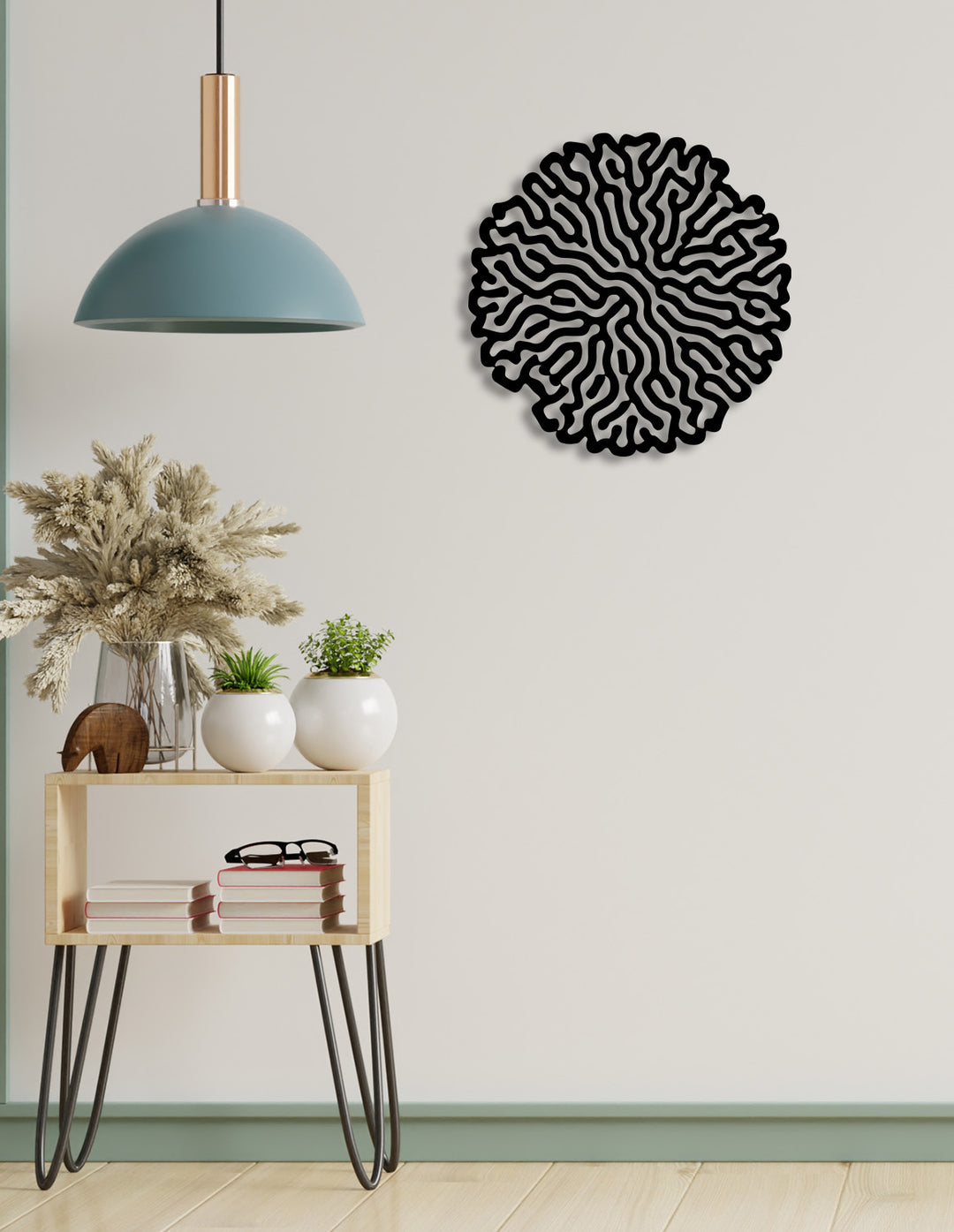Synapse Beyin Formlu Modern Metal Duvar Panosu - Tek Parça