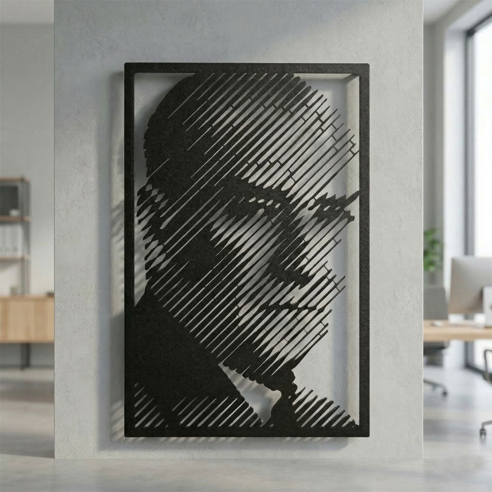 Parmak izi bırakmayan ve ışığı yansıtmayan özel pütürlü textüre siyah kaplamalı Artroya metal tablo yüzey kalitesi.