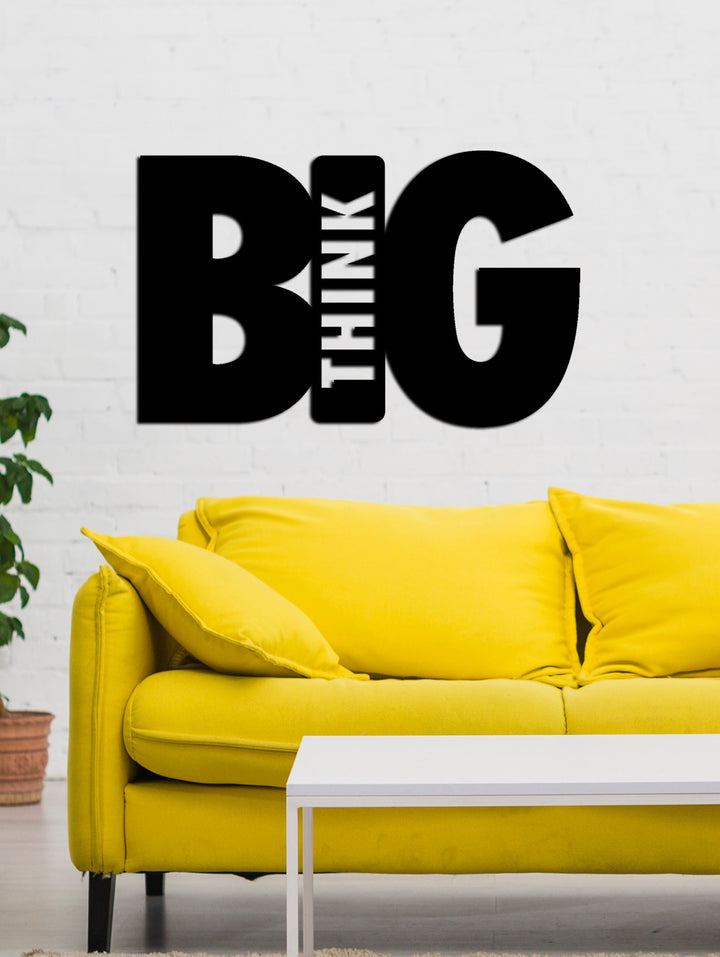 Think Big Artroya Metal Tablo Yakın Plan Lazer Kesim Detayı