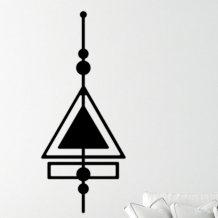 Trigon Mistik Geometri Modern Duvar Panosu - Üçgen Metal Tablo