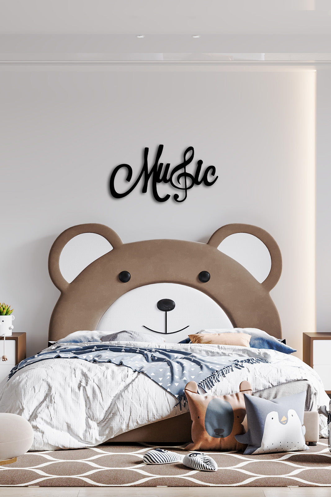 Tipografik Müzik Dekoru ve 2 cm Derinlik Paylı Doğal Gölge Efekti