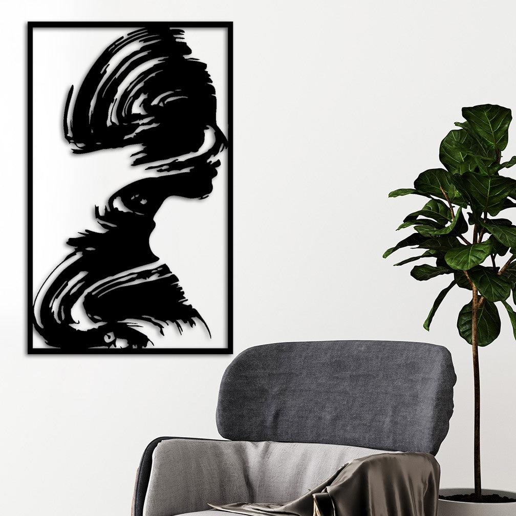 Varoluşun İzi Minimalist Tek Çizgi Metal Duvar Tablosu - Modern Soyut Portre Koleksiyonu - Artroya