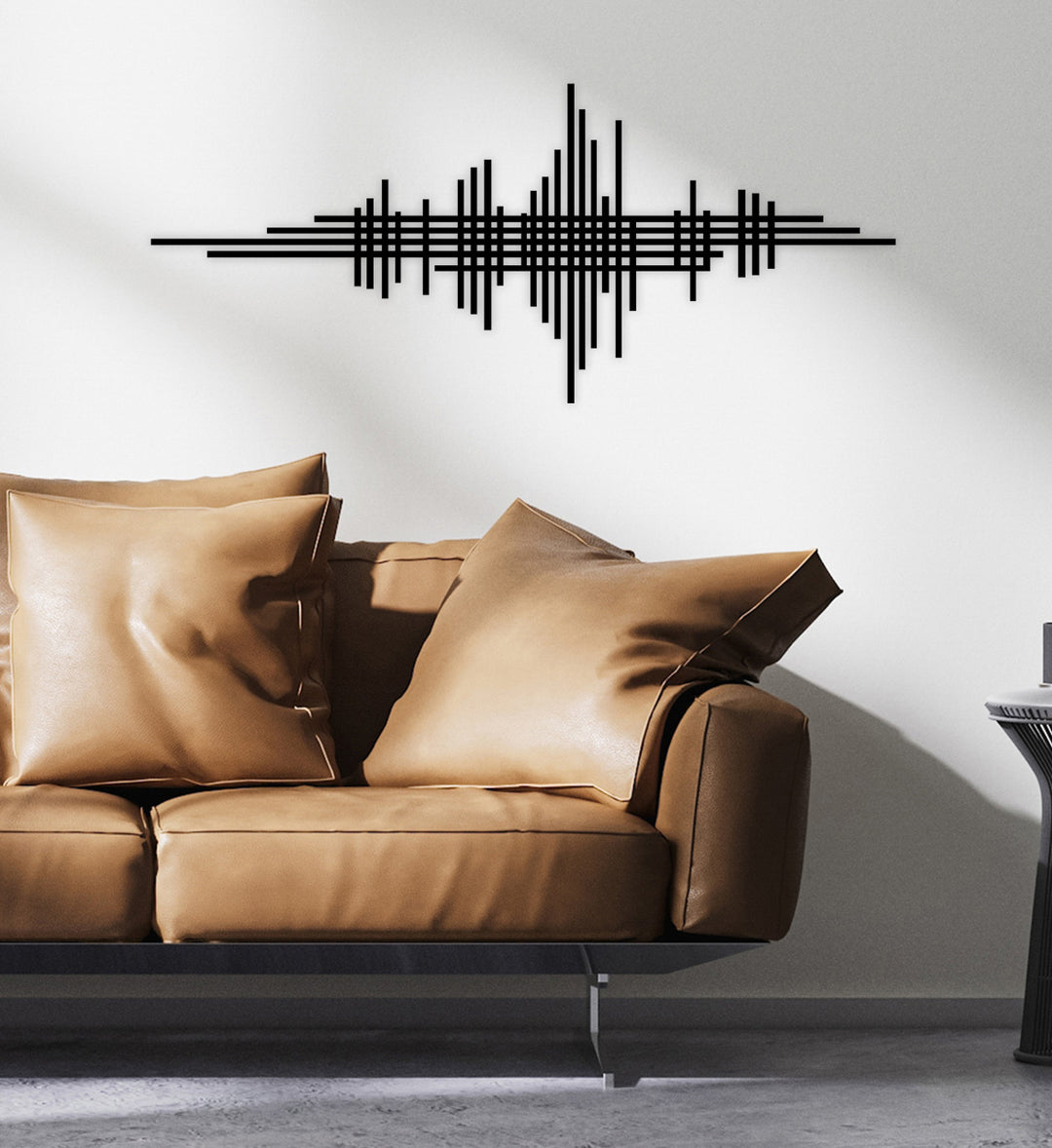 Vibra Ritim Modern Metal Duvar Panosu - Ses Dalgası Tasarımı