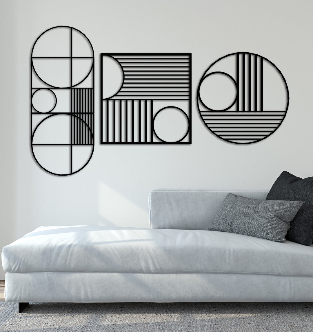 Vitalis Yaşayan Hatlar Modern Metal Duvar Panosu - Çerçevesiz