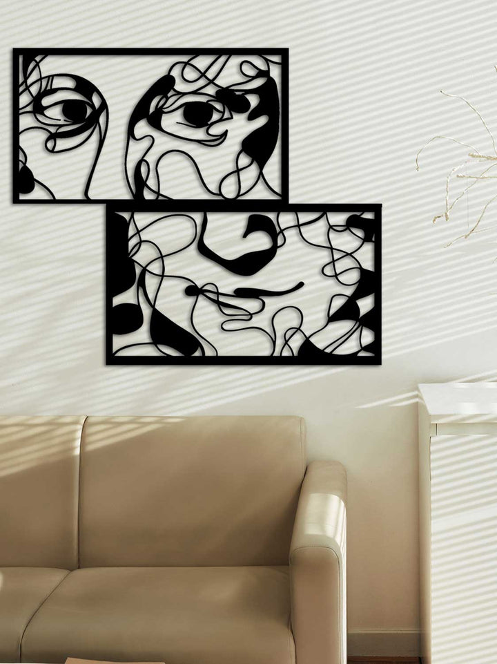 Gizem Mona Lisa Soyut Portre Metal Duvar Tablosu - Modern Sanat Koleksiyonu - Artroya