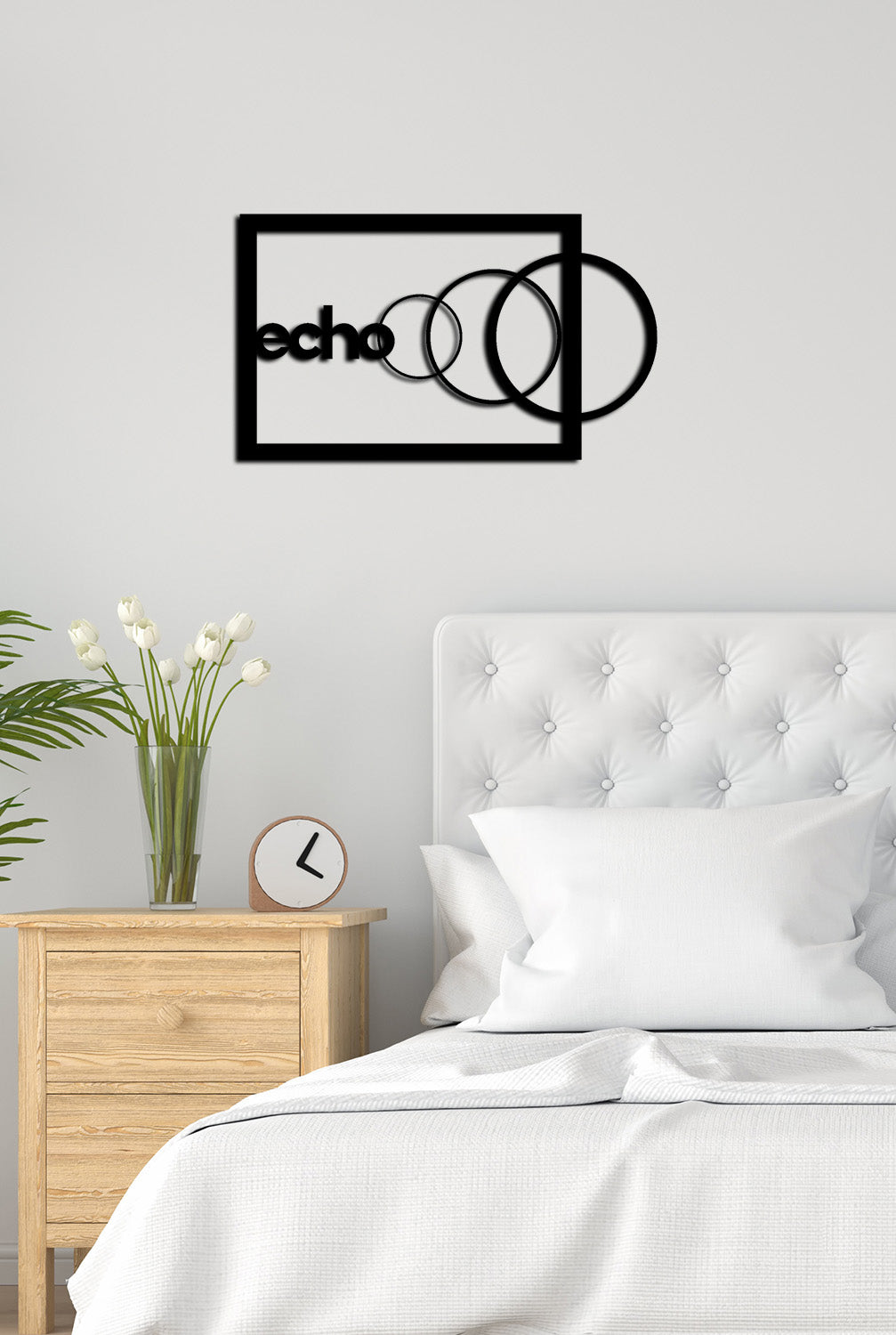 Yatak Başı İçin Soyut Geometrik Metal Duvar Tablosu - Artroya