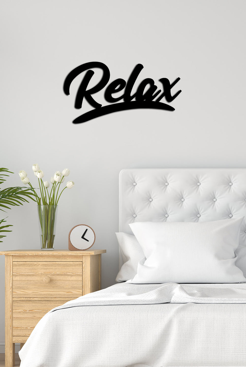 Yatak Odası Dekorasyonu İçin Relax Metal Pano