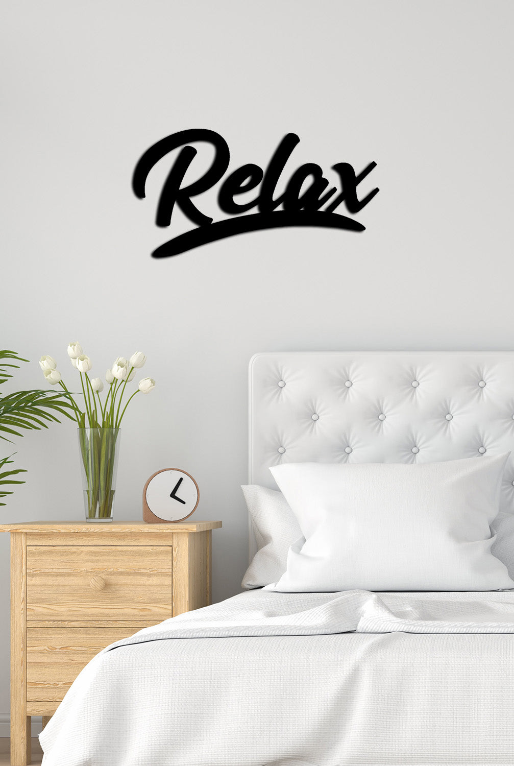 Yatak Odası Dekorasyonu İçin Relax Metal Pano