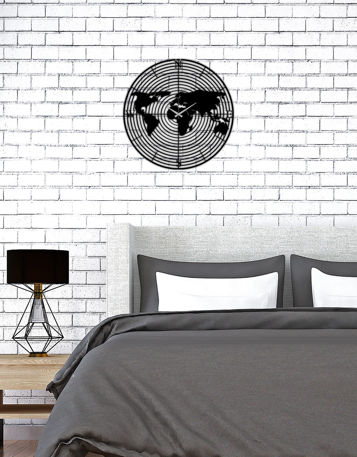 Yatak Odası İçin %100 Sessiz Akar Siyah Metal Orbis Nova Saat