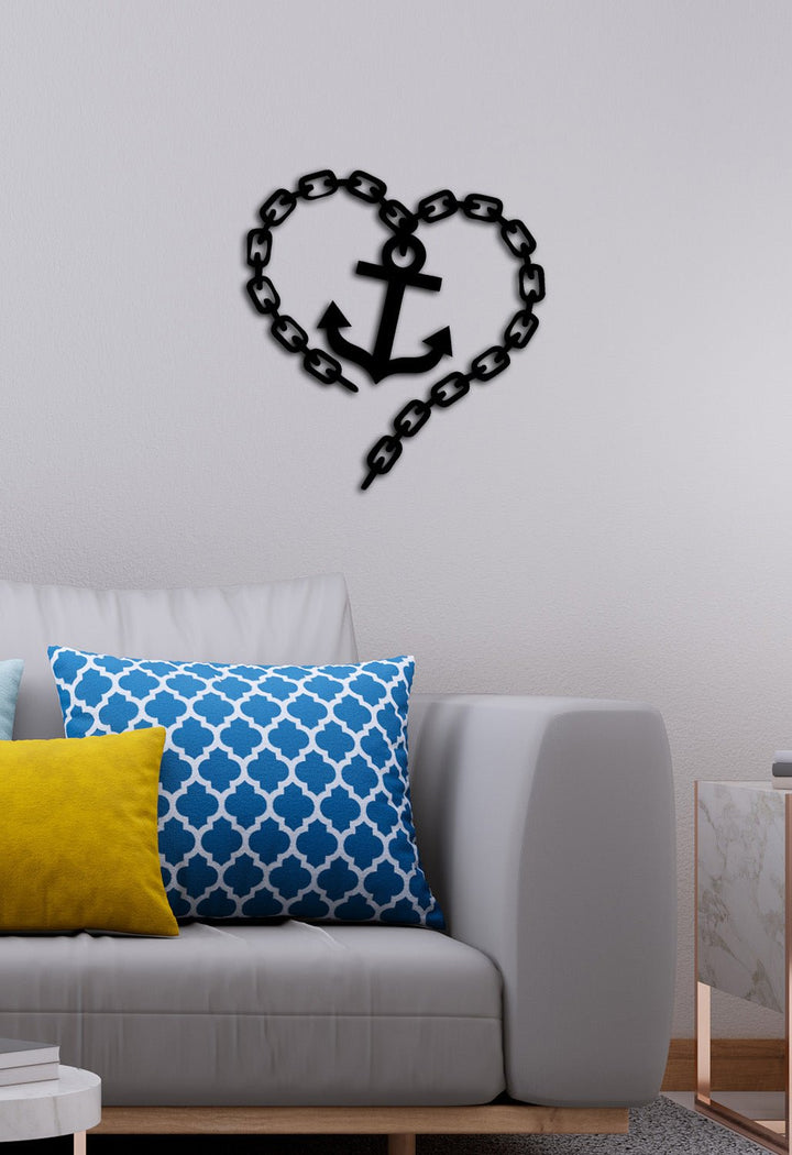 Yazlık Ev Duvar Sanatı İçin Metal Çapa Tablosu - Artroya