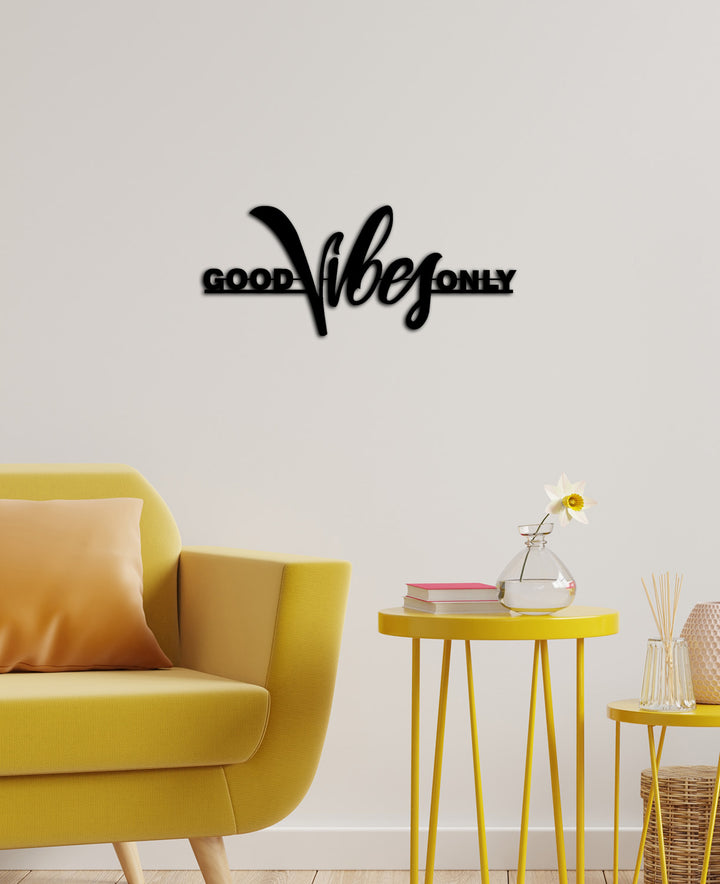 Yekpare Good Vibes Metal Tablo ve 2 cm Duvar Gölge Derinliği