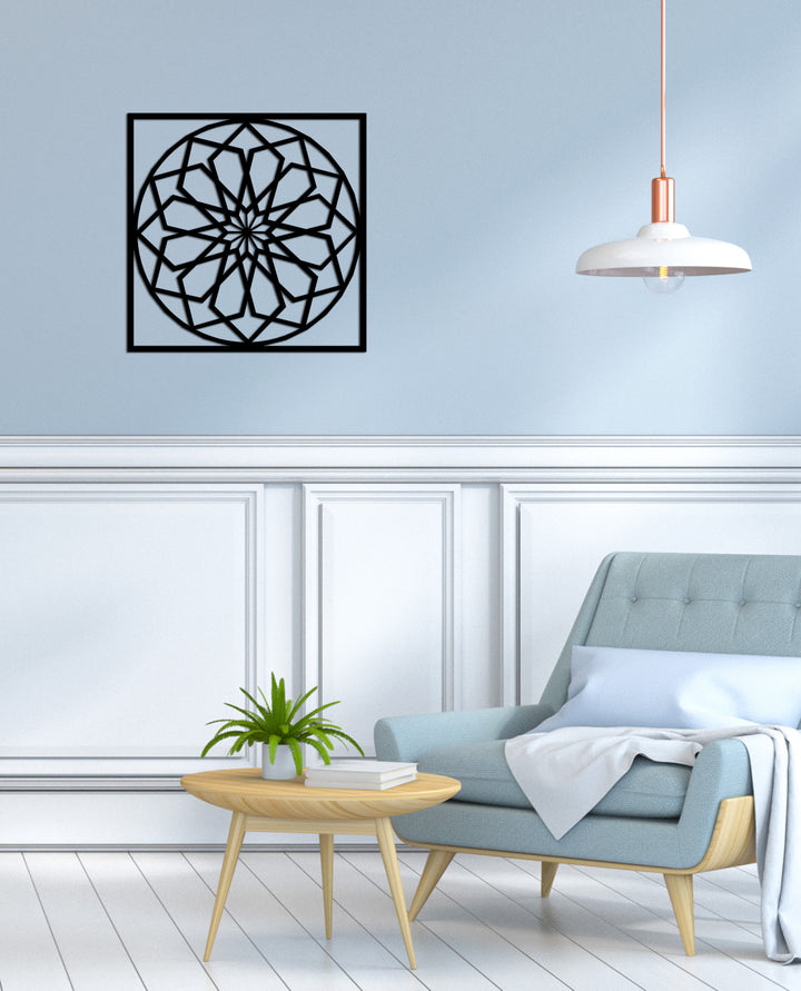 Yoga Stüdyosu İçin Geometrik Lotus Metal Tablo - Artroya