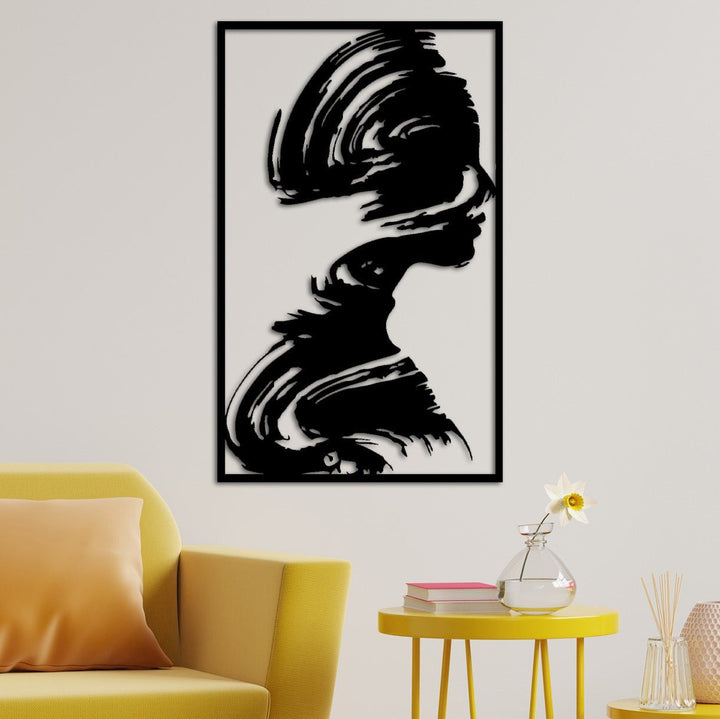 Varoluşun İzi Minimalist Tek Çizgi Metal Duvar Tablosu - Modern Soyut Portre Koleksiyonu - Artroya