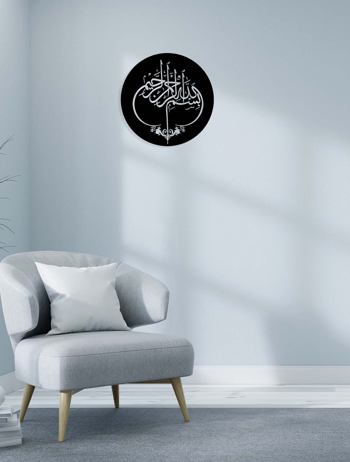 Alt Metin: Zero VOC sertifikalı boyasıyla ibadet alanlarında hava kalitesini koruyan, anti-alerjik ve sağlıklı modern metal hat sanatı.